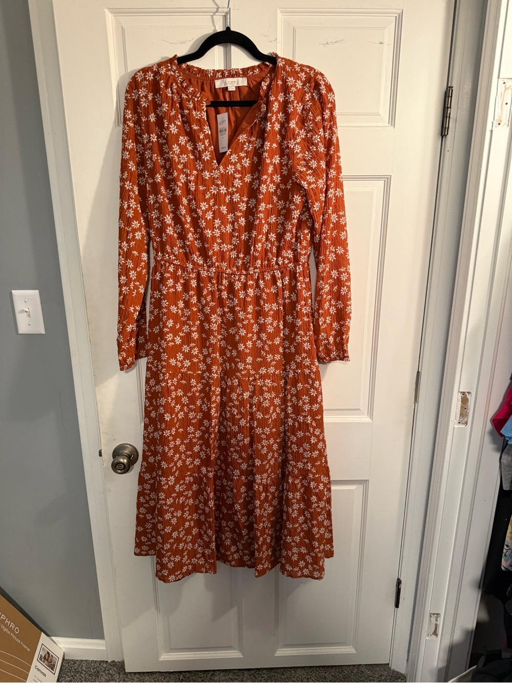 LOFT Rust Floral Maxi Dress